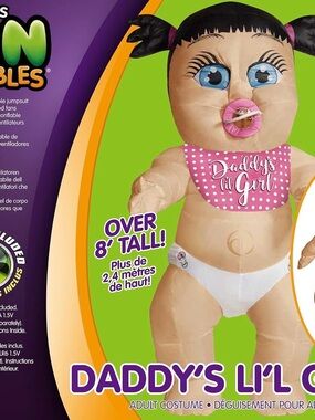 Rubie's Inflatable Baby Costume in Pink and White